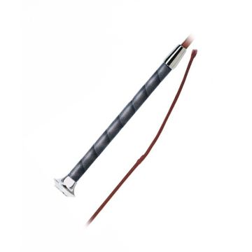 Fleck Nylon Weave Dressage Whip with Leather Grip