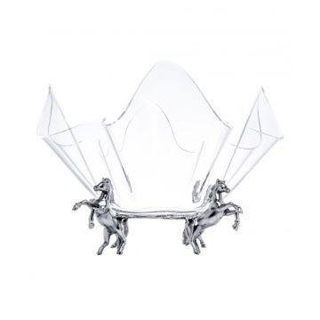 Arthur Court Horse Stand 14" Acrylic Bowl