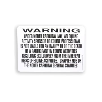 Noble Beast North Carolina Equine Law Aluminum Sign (12" x 18")