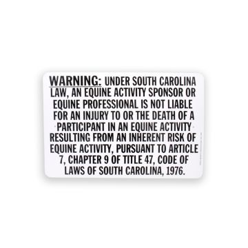 Noble Beast South Carolina Equine Law Aluminum Sign (12" x 18")