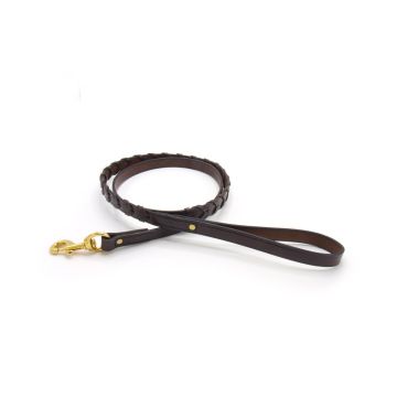 Tory English Bridle Leather Laced Leash 3/4"