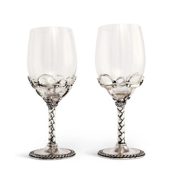 Arthur Court Equestrian Wine Glasses Pair