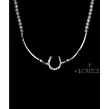 Loriece White Pearl Horseshoe Necklace