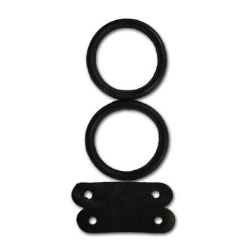Peacock Rubber Band and Leather Tabs