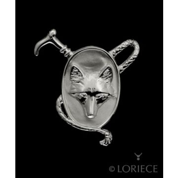 Loriece Silver Fox Mask & Whip Necklace