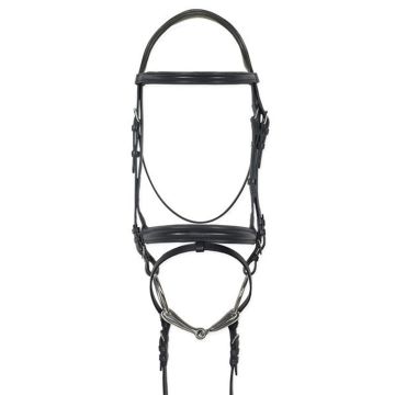 Ovation Juliana Traditional Flash Dressage Bridle With Rubber Reins