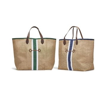 Two's Company Horse Country Jute Tote