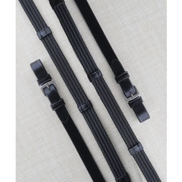 KL Select Extra Long Special Grip Reins with Buckle & Stops