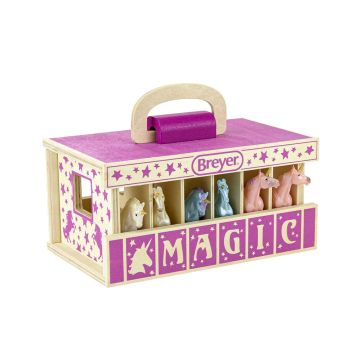 Breyer Unicorn Magic Wooden Carrying Case with 6 Unicorns