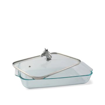 Arthur Court Horse Head Pyrex 3QT Casserole Dish With Lid