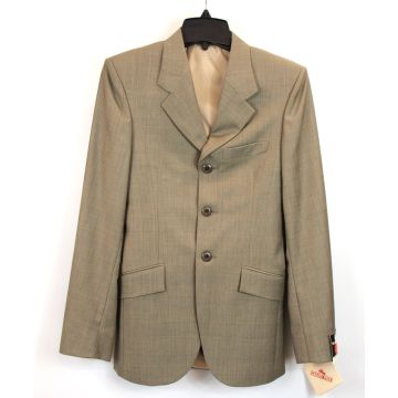 Grand Prix Mens Taupe Plaid Coat (Size 34 Regular)